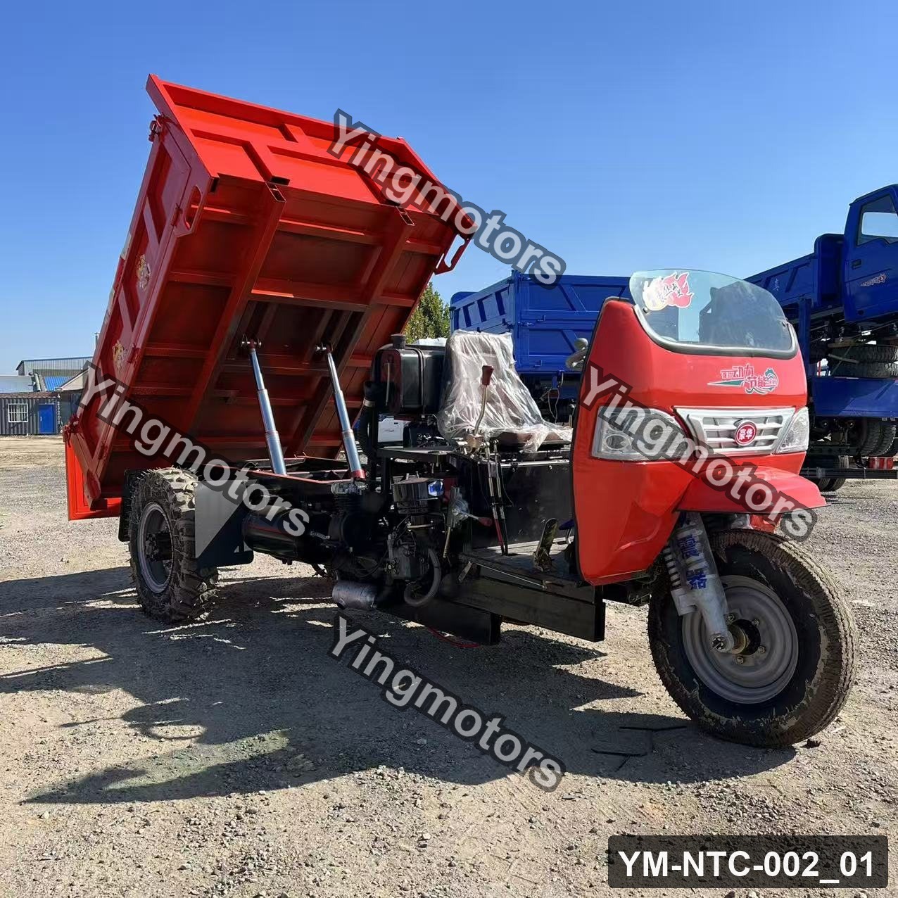 Red Hydraulic Dump Tricycle