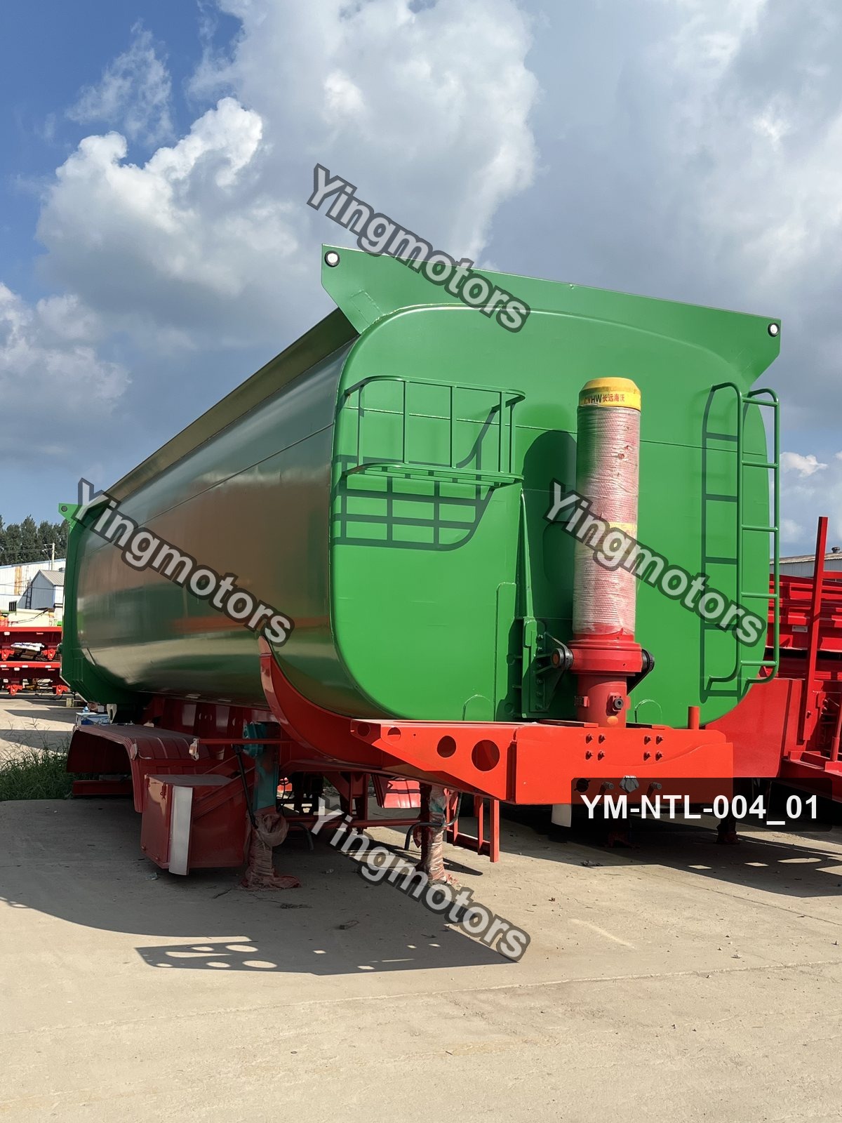 Green U-shape Dump Semi-Trailer