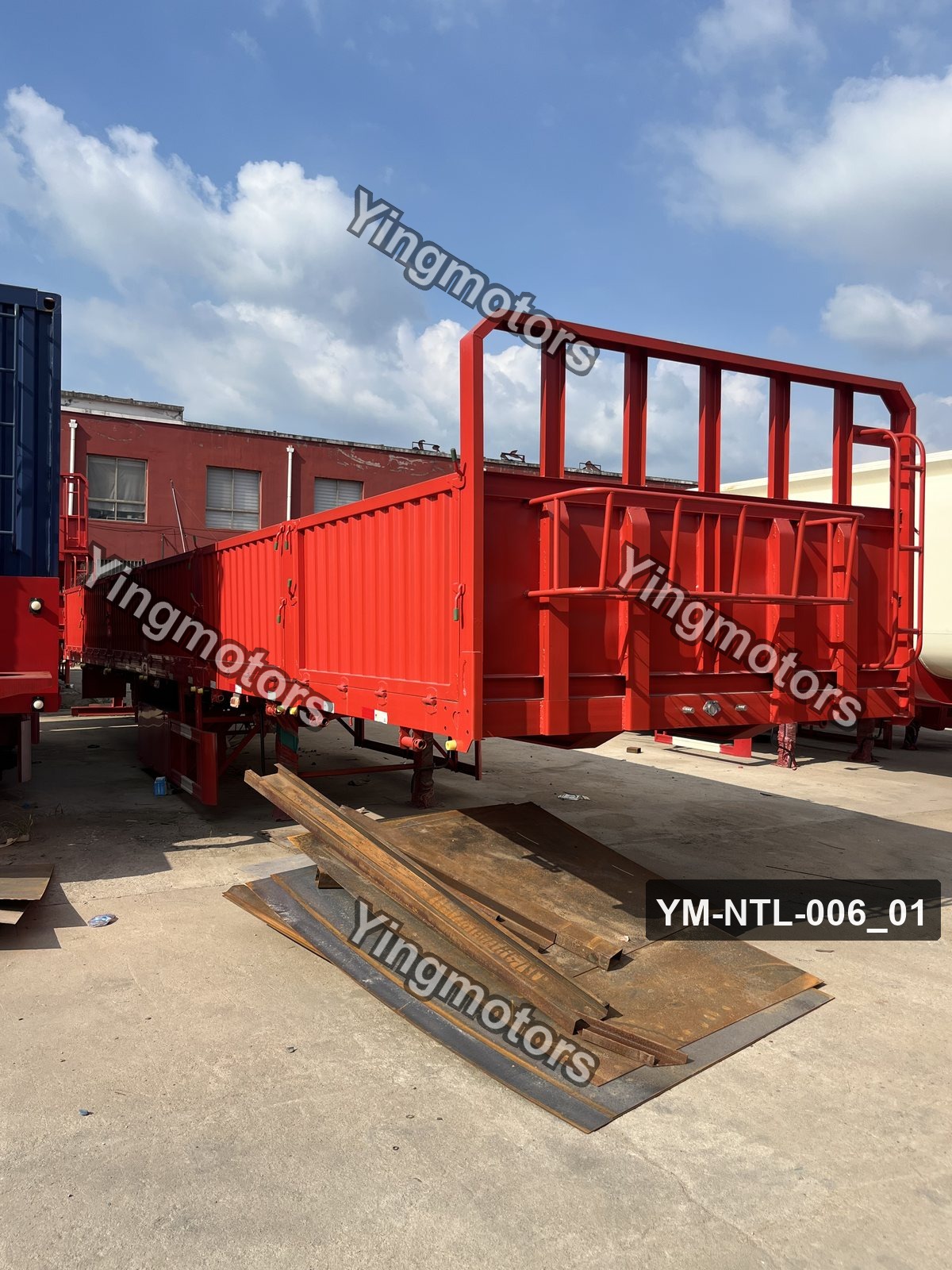 Red Dropside / Fence Semi-Trailer